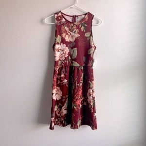 Burgundy floral dress